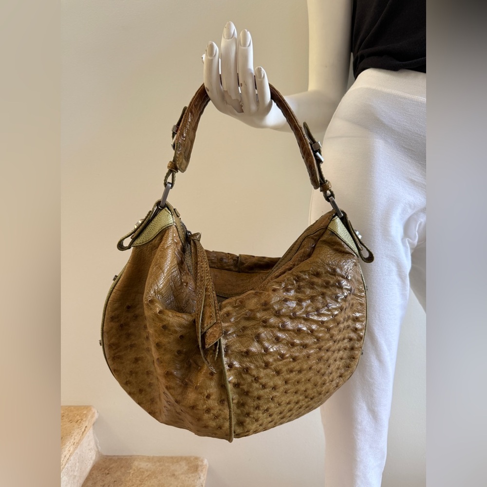 NUTI Genuine Ostrich Shoulder Bag Handbag - Picture 3 of 14